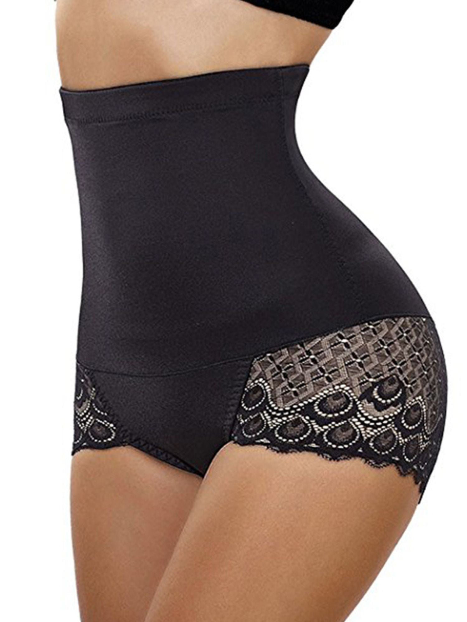 Casual Classic Elegant Lace Cotton High Waist Brief Shapewear - 画像 (5)