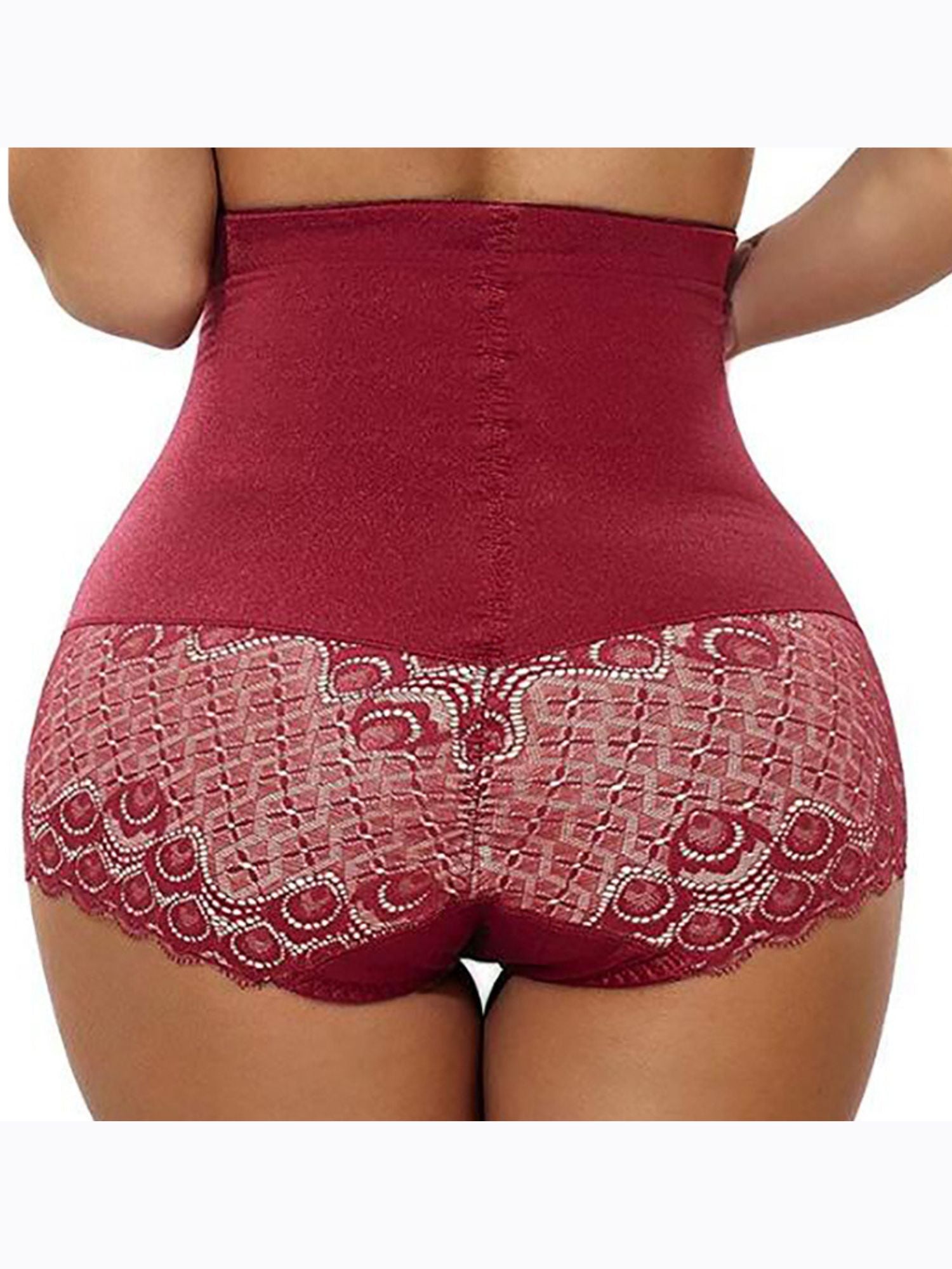 Casual Classic Elegant Lace Cotton High Waist Brief Shapewear - 画像 (6)
