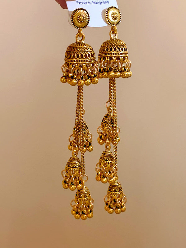 Retro Palace Style Long Earrings Temperament High-end Fashion Earrings - 이미지 2