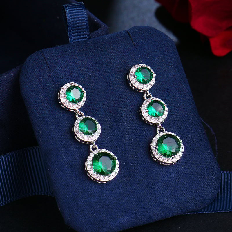 Rhinestone Dangle Earrings - Image 2