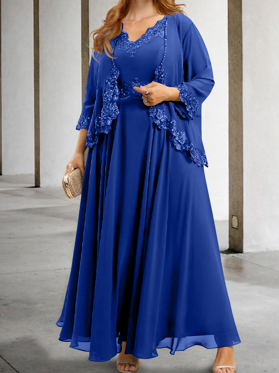 A-Line/Princess Mother of the Bride Dresses with Applique & Sequins - 이미지 18