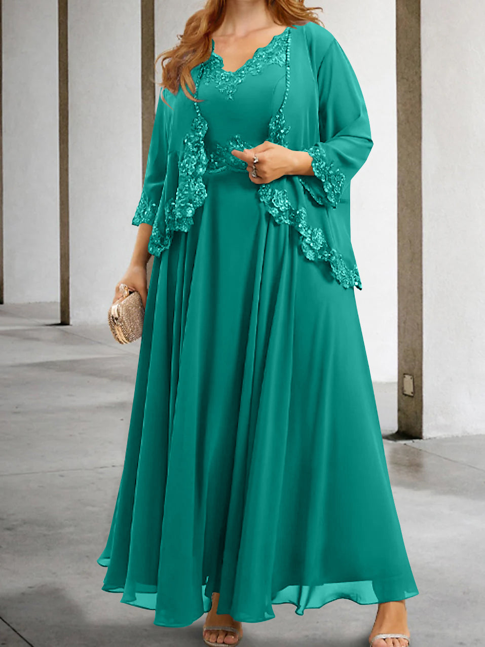 A-Line/Princess Mother of the Bride Dresses with Applique & Sequins - 이미지 41