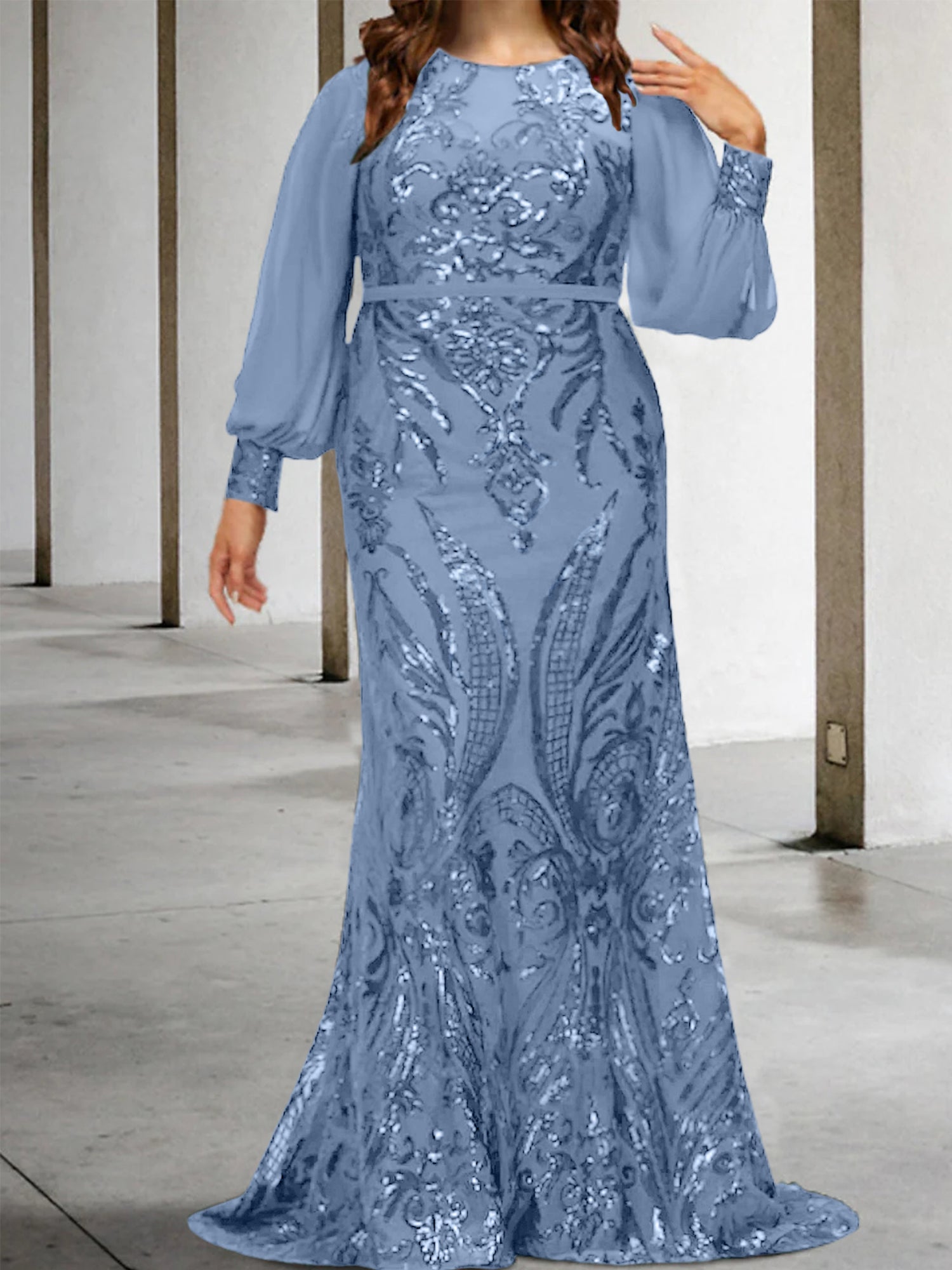 Sheath/Column Mother of the Bride Dresses with Sequins - 画像 (65)