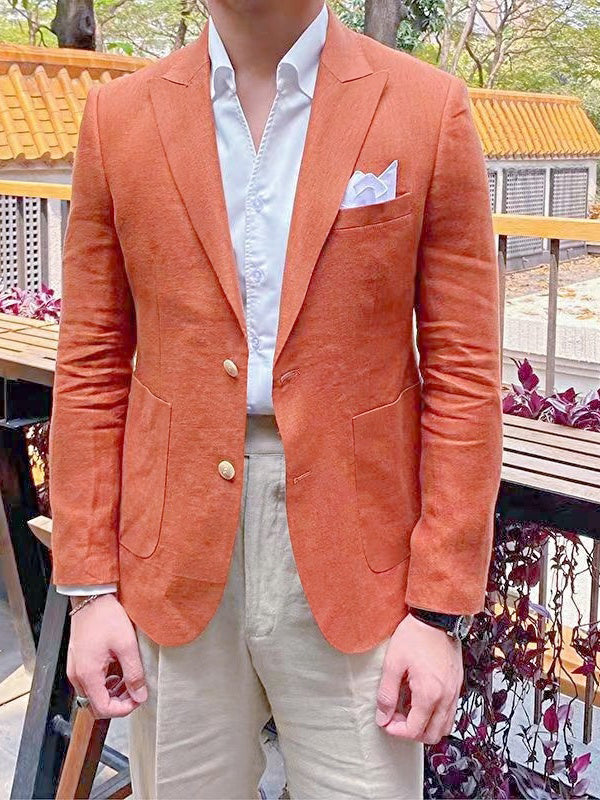 Men's Tailored Fit Single Breasted Two-buttons Blazer Jacket - 画像 (3)