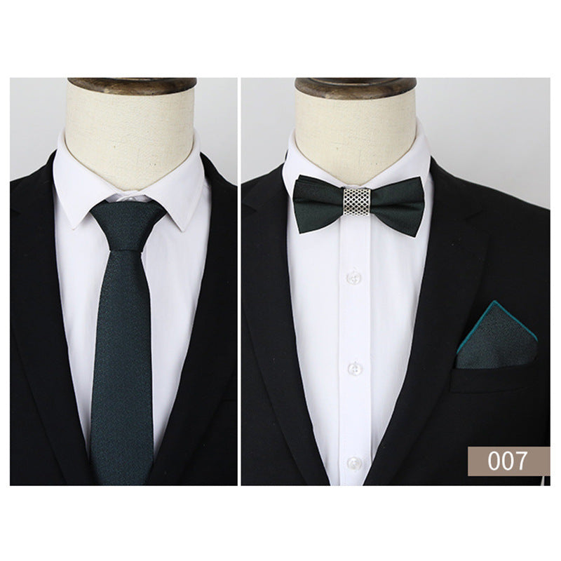 Men's Business Formal Evening Solid Color Tie 3 pieces - Image 7