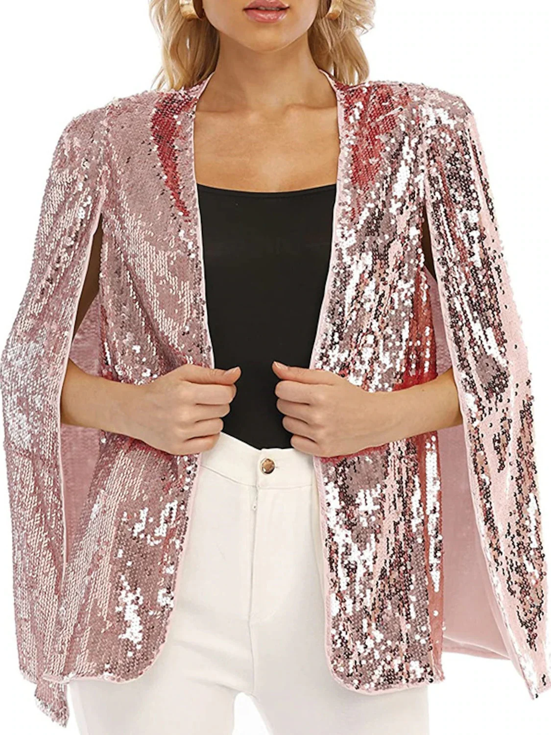 Women's Wedding Guest Long Sleeves Wrap/Shawls With Paillette & Glitter - Image 3