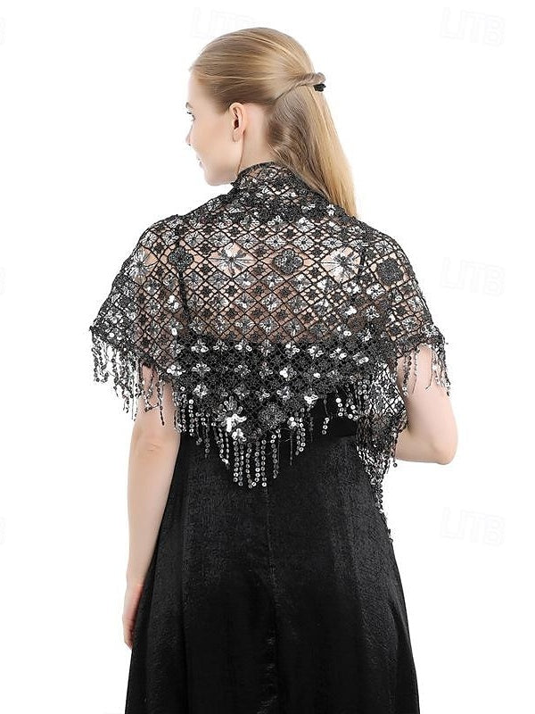 Women's Wedding Bridal Sleeveless Wrap/Shawls With Pure Color,Paillette & Splicing - Image 11