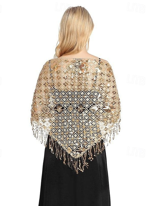 Women's Wedding Bridal Sleeveless Wrap/Shawls With Pure Color,Paillette & Splicing - Image 6