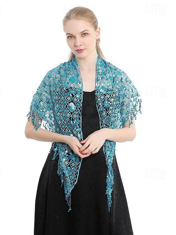 Women's Wedding Bridal Sleeveless Wrap/Shawls With Pure Color,Paillette & Splicing - Image 3