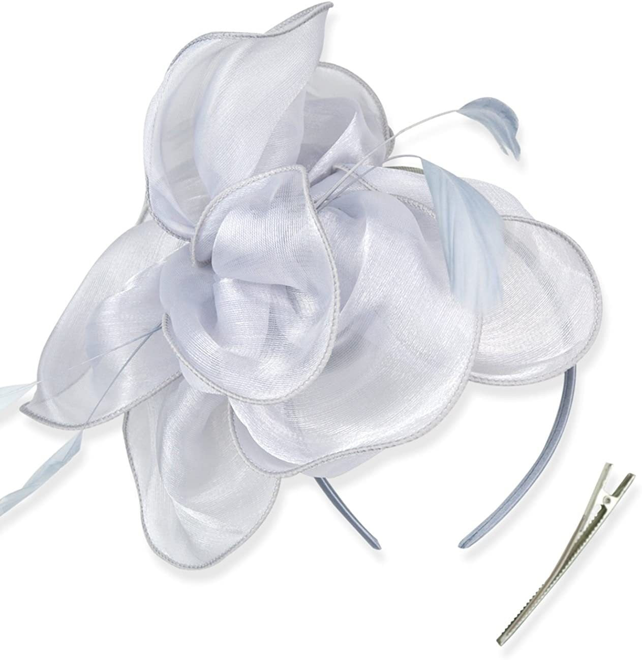 Women Derby Flower Fascinators with Headband and Clip Tea Party Headwear - Image 8