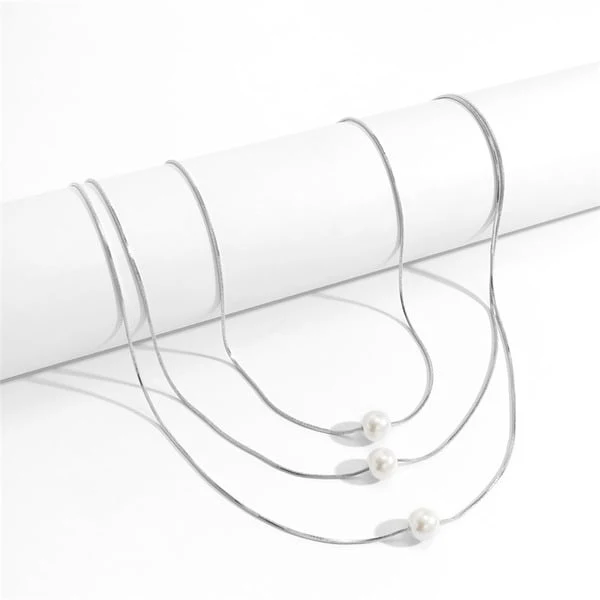 Classic Pearl Layer Necklace - Image 3