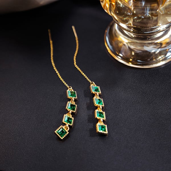 Elegant Rhinestone Dangle Earrings - Image 4