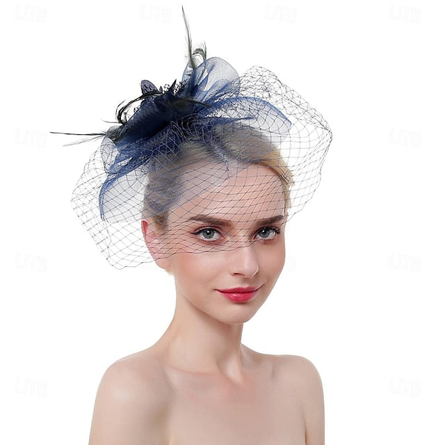 Fascinators Organza Horse Race Cocktail Elegant Vintage With Feather Bows Headpiece - Image 8