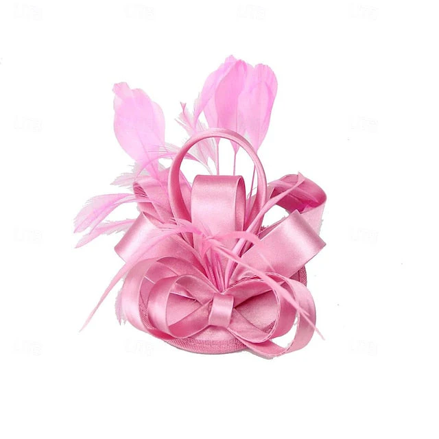 Fascinators Polyester Horse Race Cocktail Elegant Vintage With Feather Bows Headpiece - 이미지 11