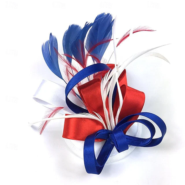 Fascinators Polyester Horse Race Cocktail Elegant Vintage With Feather Bows Headpiece - 이미지 10