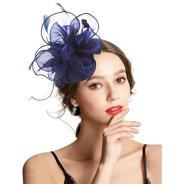 Fascinators Headpiece Tulle Tea Party Horse Race Ladies Day Elegant Retro With Feather - Image 3