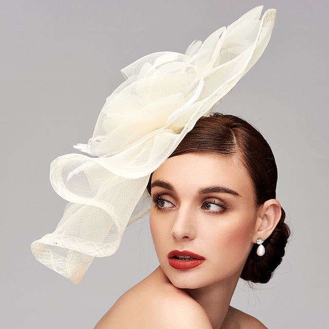 Flowers Feather Net Kentucky Derby Hat Fascinators Headpiece with Feather - 画像 (11)