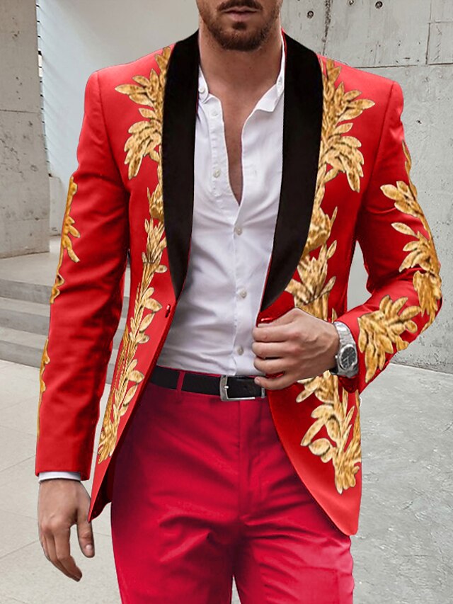 Men's Tailored Fit Single Breasted One-button 2 Pieces Wedding Suits - Image 3