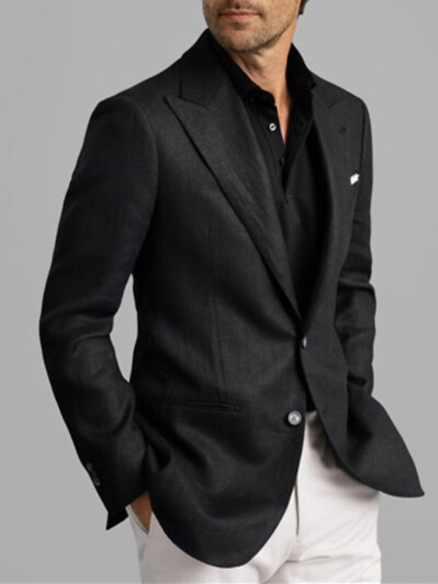 Men's Tailored Fit Single Breasted Two-buttons Blazer Jacket - Image 2