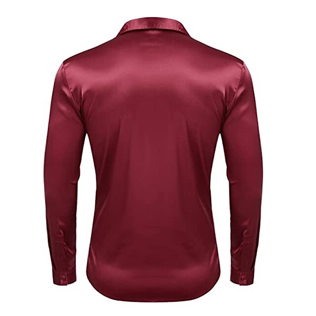 Men's Casual Polyester Long Sleeves Solid Color Shirt - Image 7