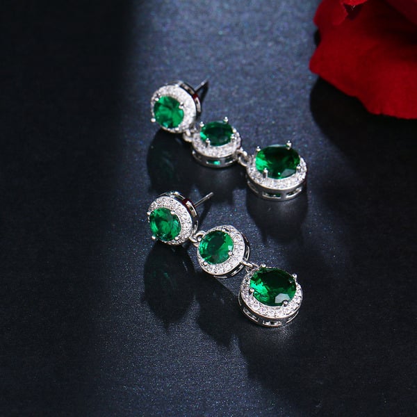 Rhinestone Dangle Earrings - Image 4