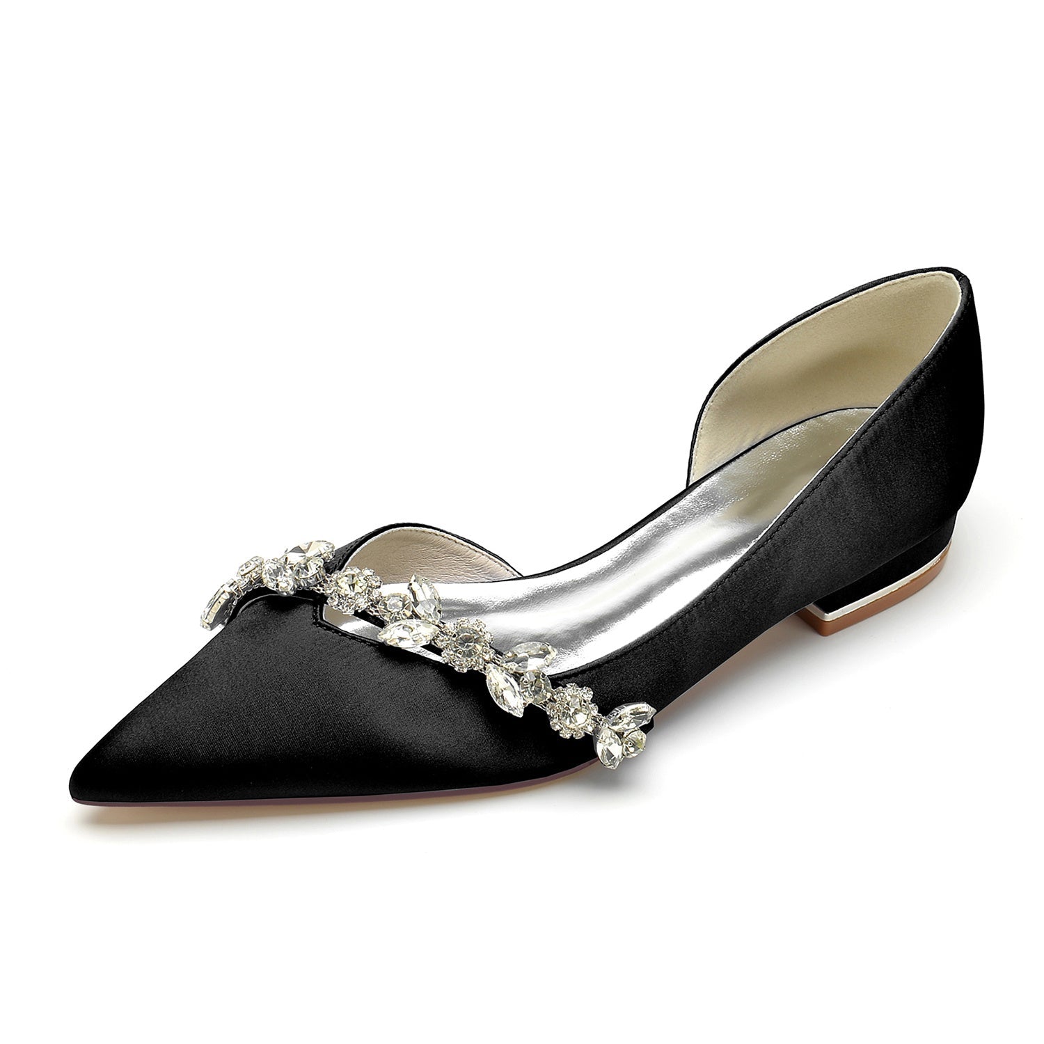 Women's Wedding Shoes Rhinestone Low Heel Pointed Toe Minimalism Bridal Shoes - 이미지 6