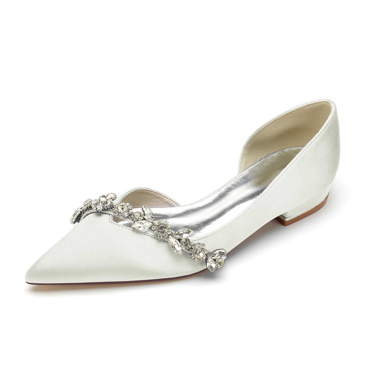 Women's Wedding Shoes Rhinestone Low Heel Pointed Toe Minimalism Bridal Shoes - 이미지 11
