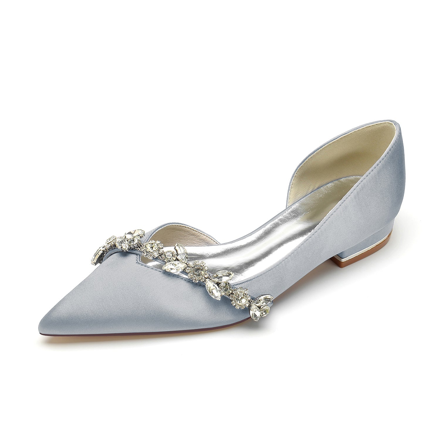 Women's Wedding Shoes Rhinestone Low Heel Pointed Toe Minimalism Bridal Shoes - 이미지 12