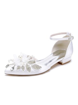 Women's Wedding Shoes Rhinestone Low Heel Open Toe Bridesmaid Shoes