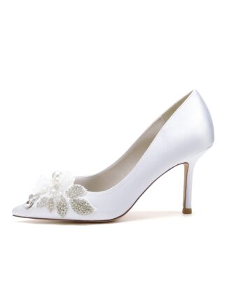 Women's Wedding Shoes Lace High Heel Open Toe Bridal Shoes