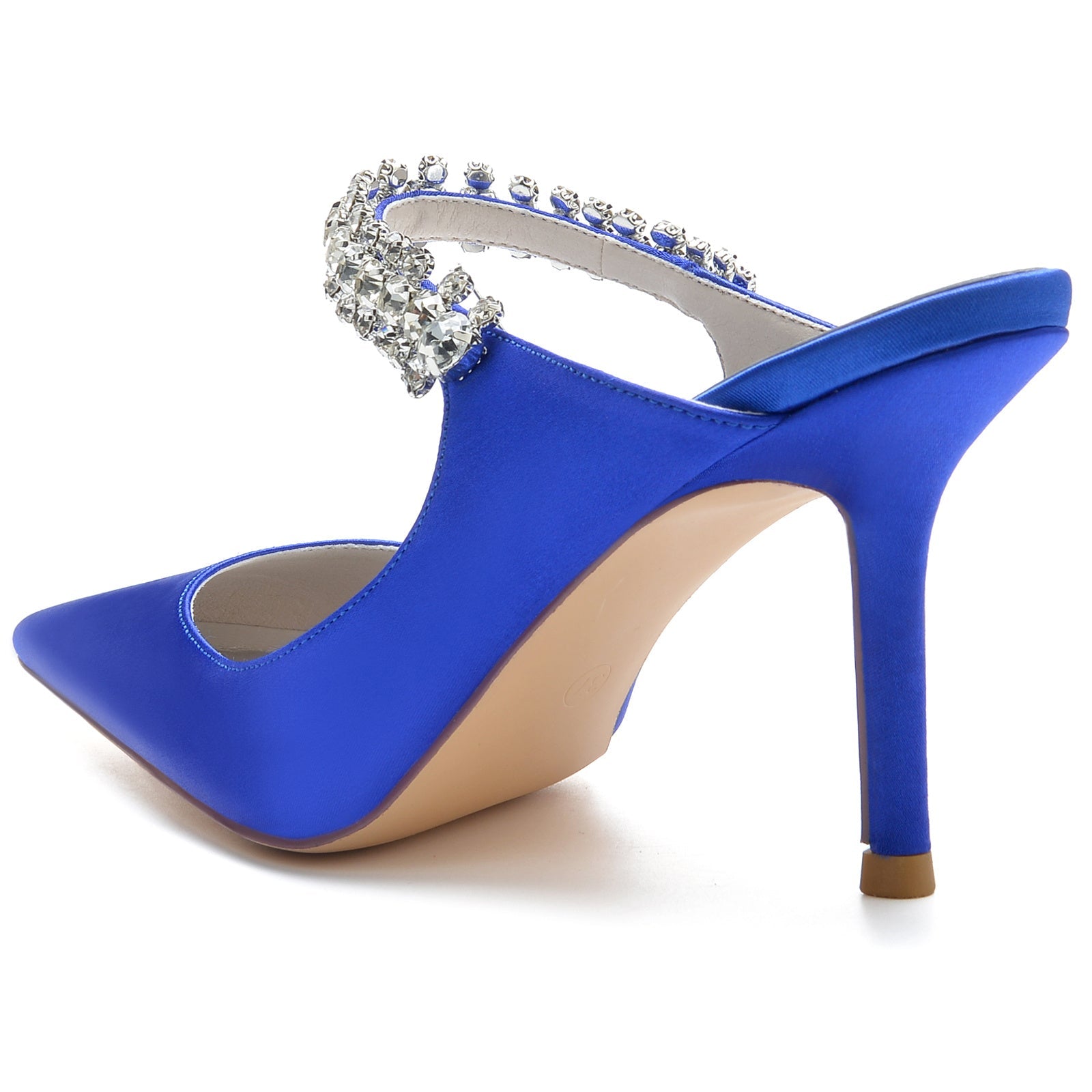 Women's Wedding Shoes Satin Imitation Rhinestone Stiletto Pointed Toe Bridal Shoes - 画像 (5)