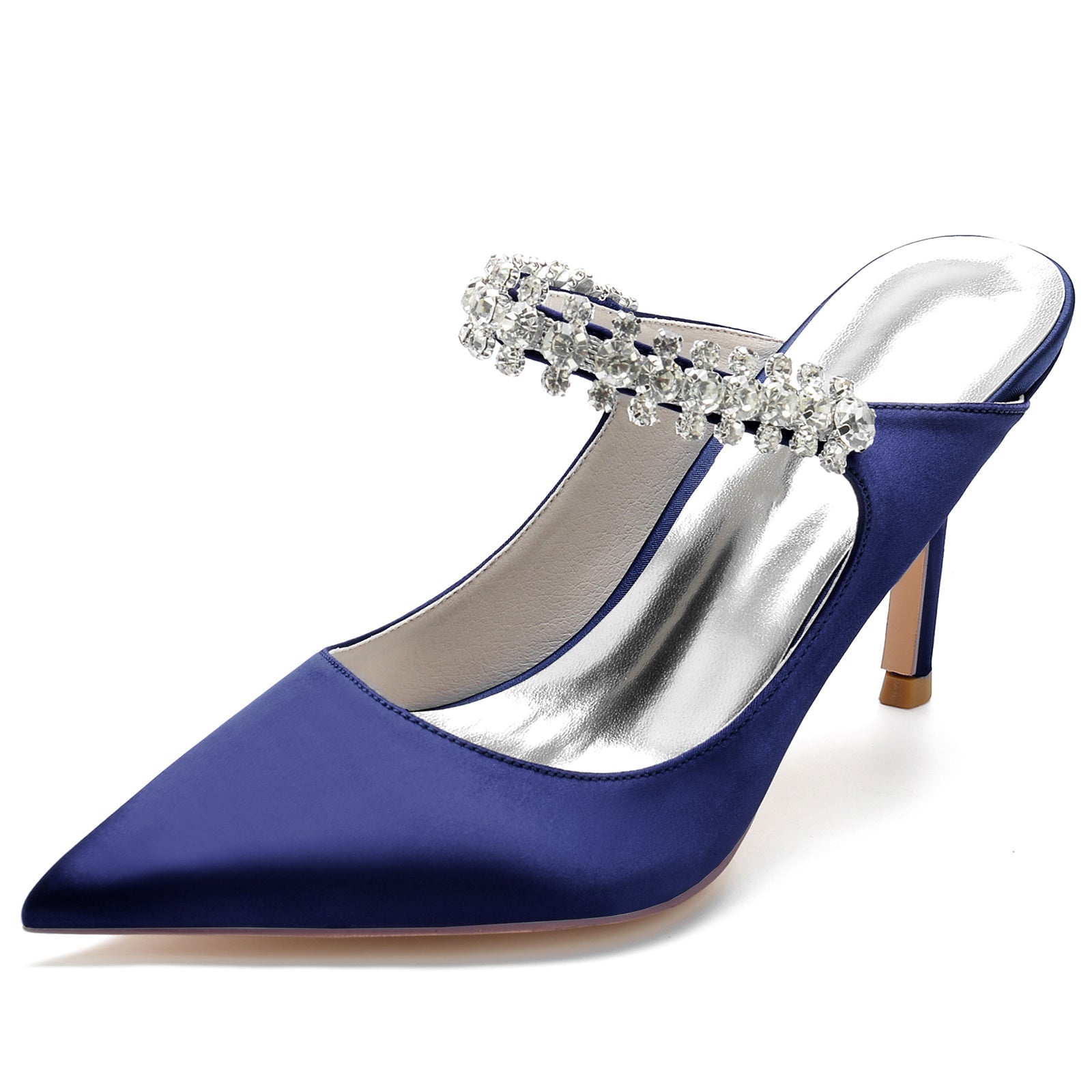 Women's Wedding Shoes Satin Imitation Rhinestone Stiletto Pointed Toe Bridal Shoes - 画像 (10)