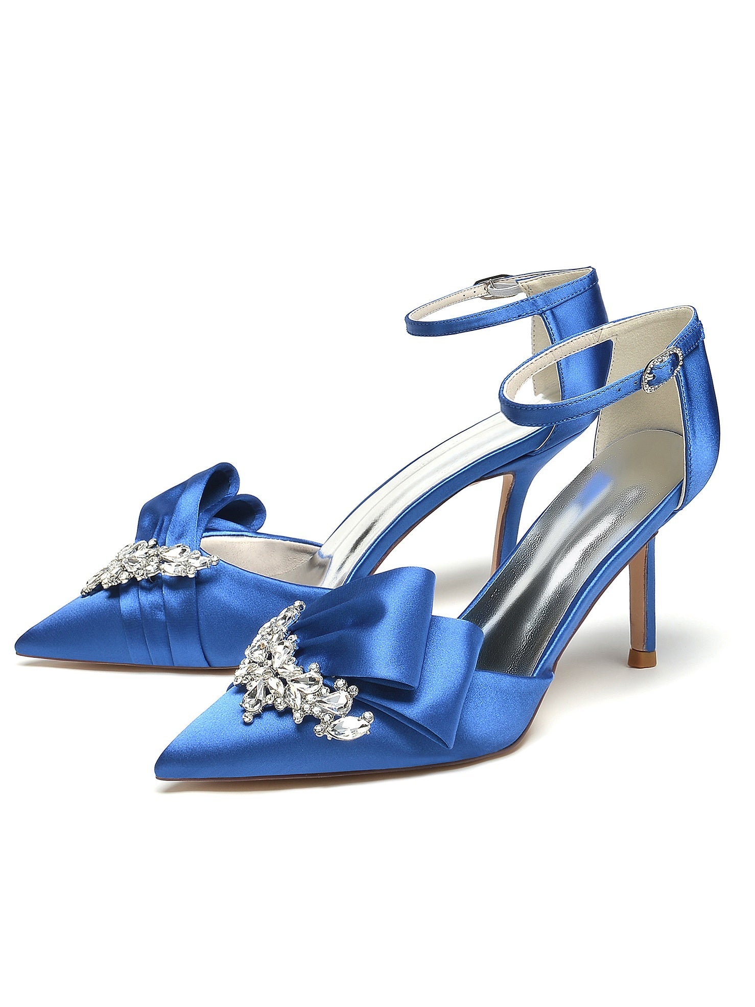 Women's Wedding Rhinestone High Heel Pointed Toe Bridesmaid Shoes - 이미지 13