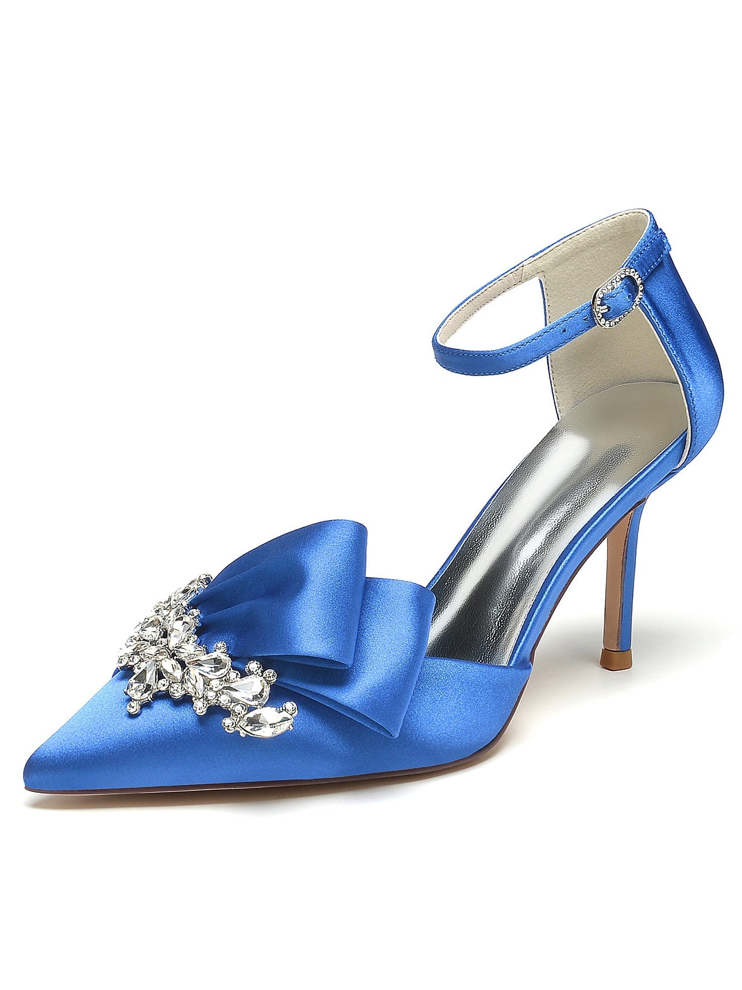 Women's Wedding Rhinestone High Heel Pointed Toe Bridesmaid Shoes - 이미지 17