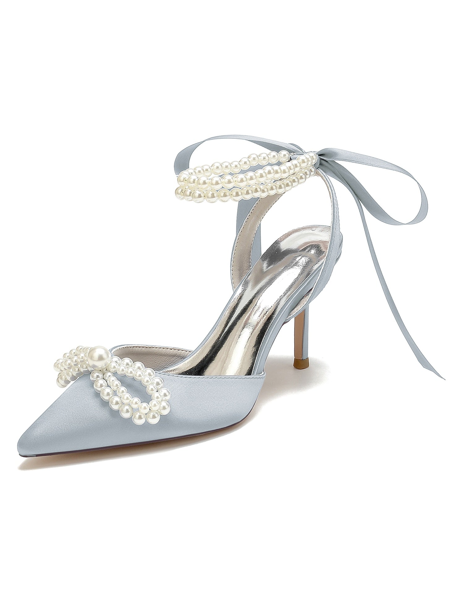 Women's Wedding Shoes Beadings High Heel Pointed Toe Bridal Shoes - 이미지 6