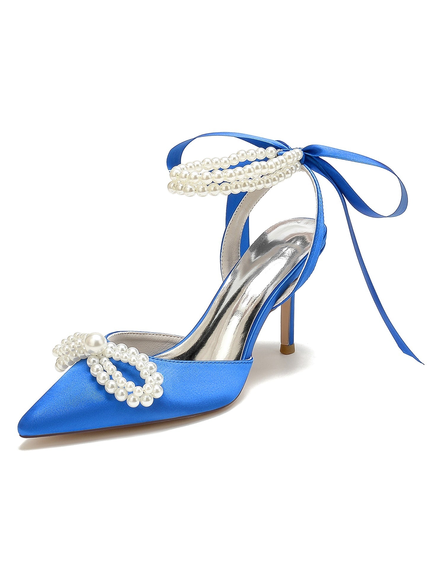Women's Wedding Shoes Beadings High Heel Pointed Toe Bridal Shoes - 이미지 11