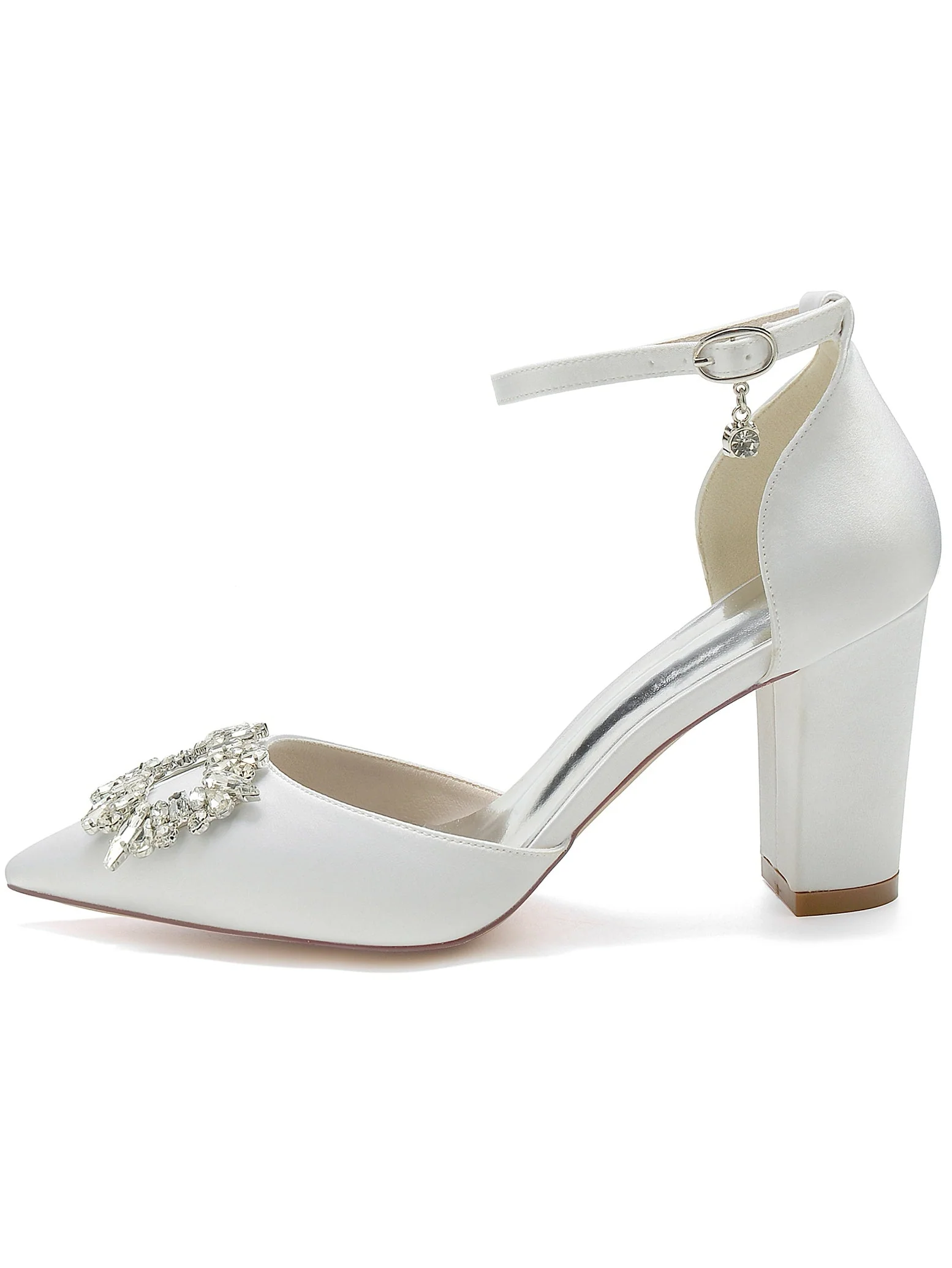 Women's Rhinestone High Heel Pointed Toe Bridesmaid Shoes - 画像 (4)