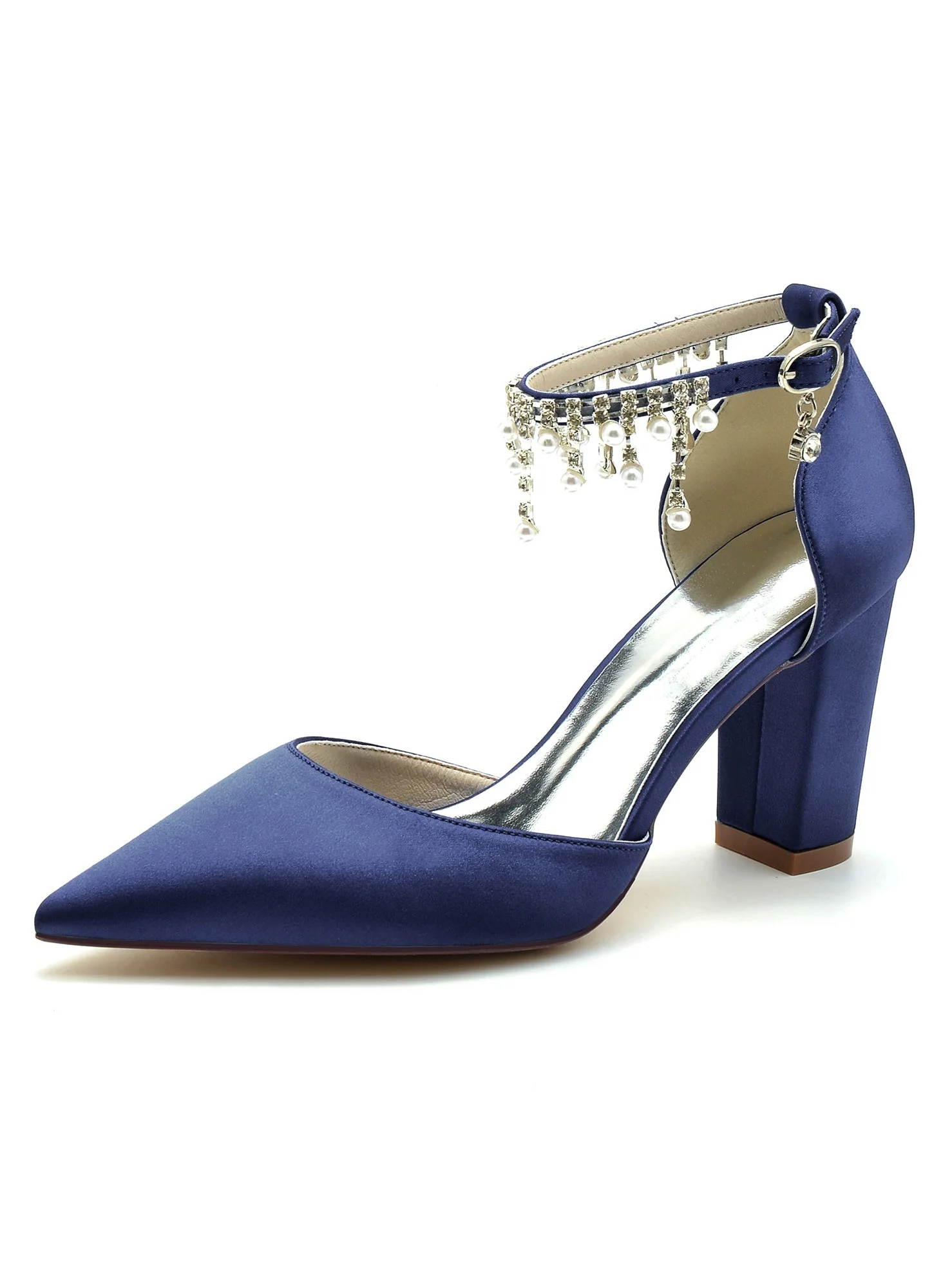 Women's Wedding Rhinestone High Heel Pointed Toe Bridesmaid Shoes - 이미지 9