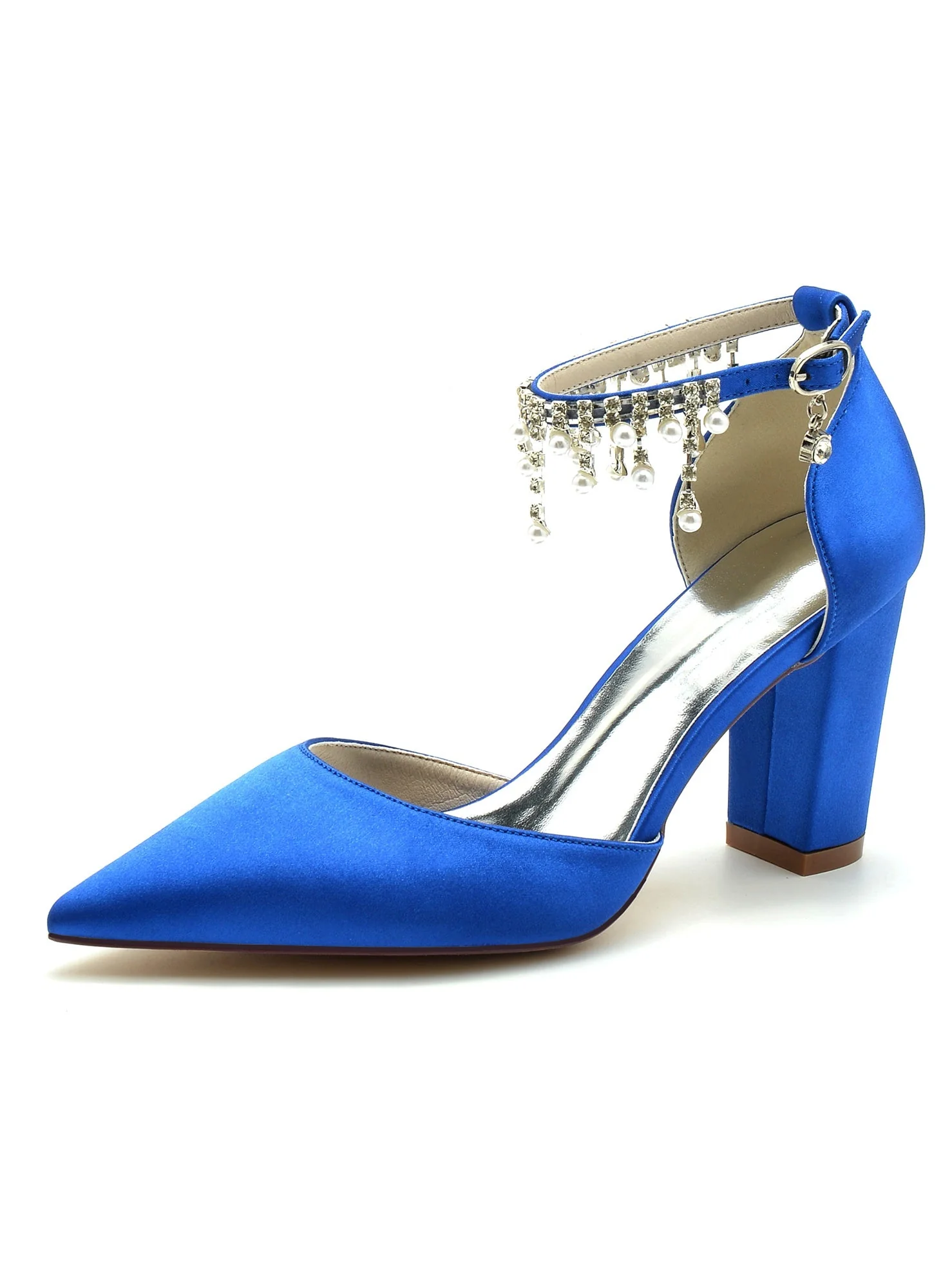 Women's Wedding Rhinestone High Heel Pointed Toe Bridesmaid Shoes - 이미지 11