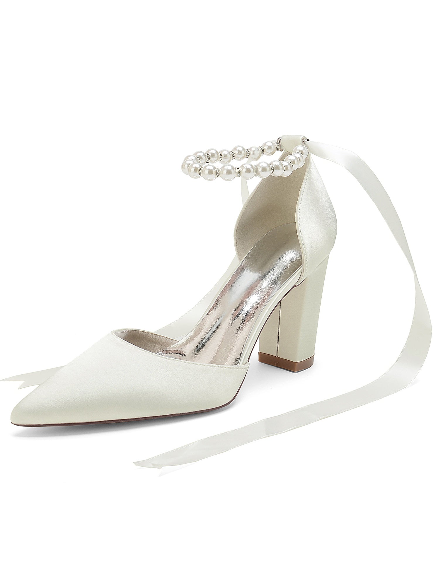 Women's Wedding Shoes Rhinestone High Heel Pointed Toe Bridesmaid Shoes - 画像 (9)