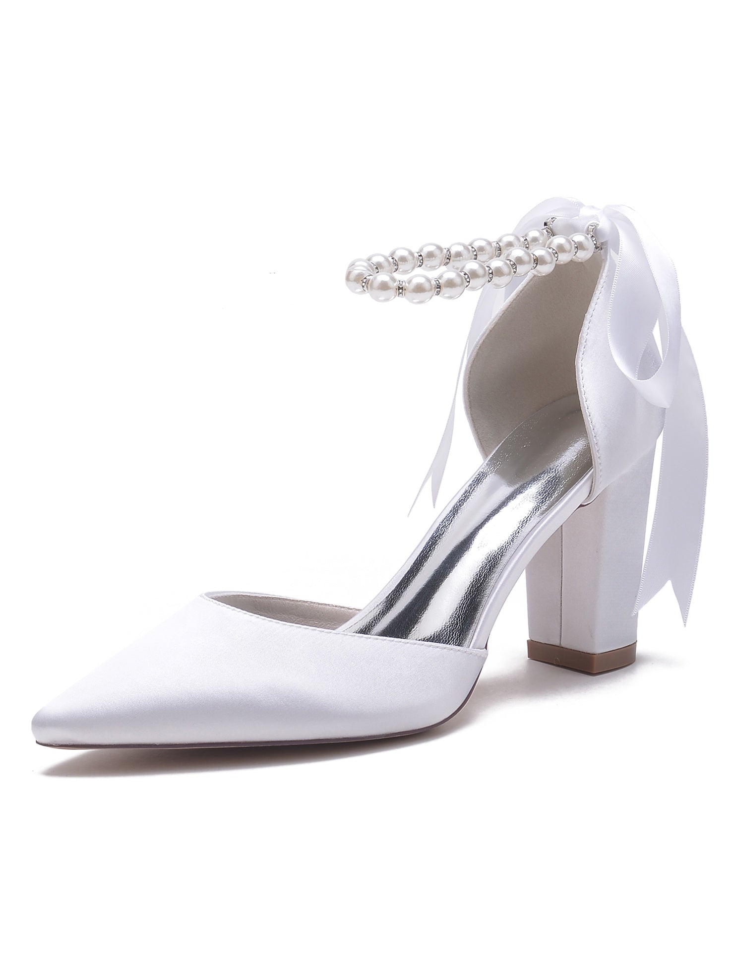 Women's Wedding Shoes Rhinestone High Heel Pointed Toe Bridesmaid Shoes - 画像 (10)