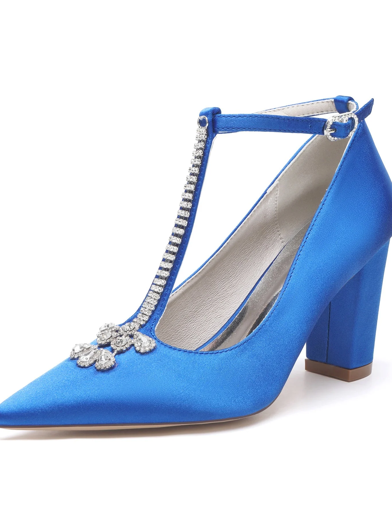 Women's Wedding Rhinestone Stiletto Heel Pointed Toe Bridal Shoes - 이미지 7