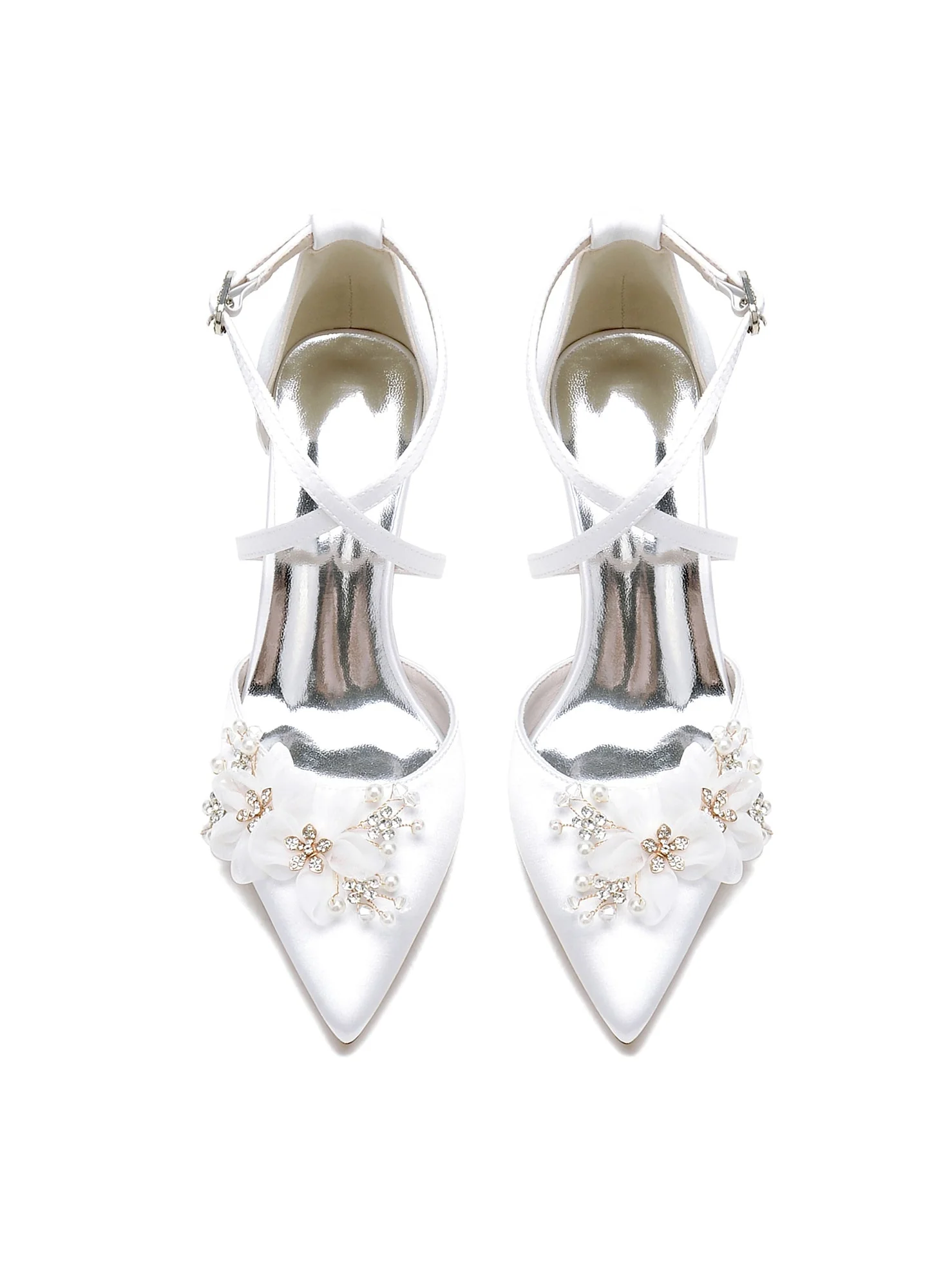 Women's Wedding Shoes High Heel Pointed Toe Bridal Shoes - 이미지 4