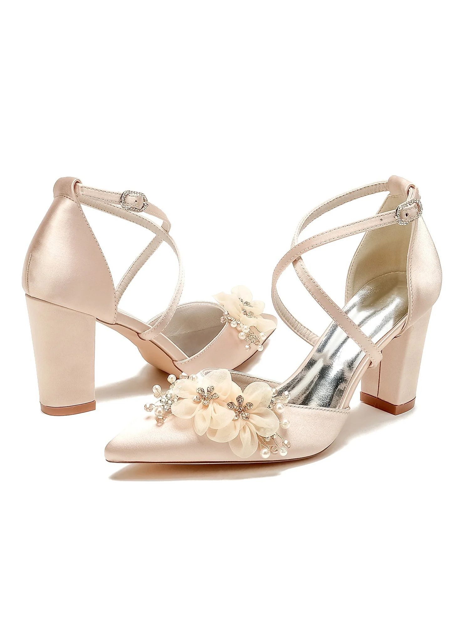 Women's Wedding Shoes High Heel Pointed Toe Bridal Shoes - 이미지 6