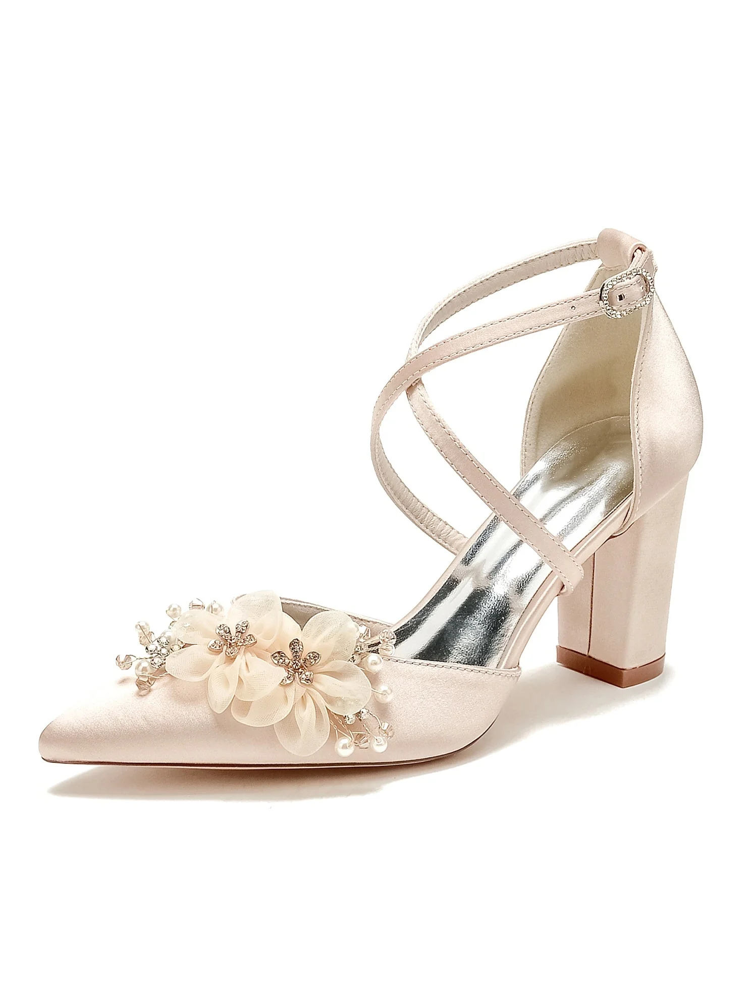 Women's Wedding Shoes High Heel Pointed Toe Bridal Shoes - 이미지 7