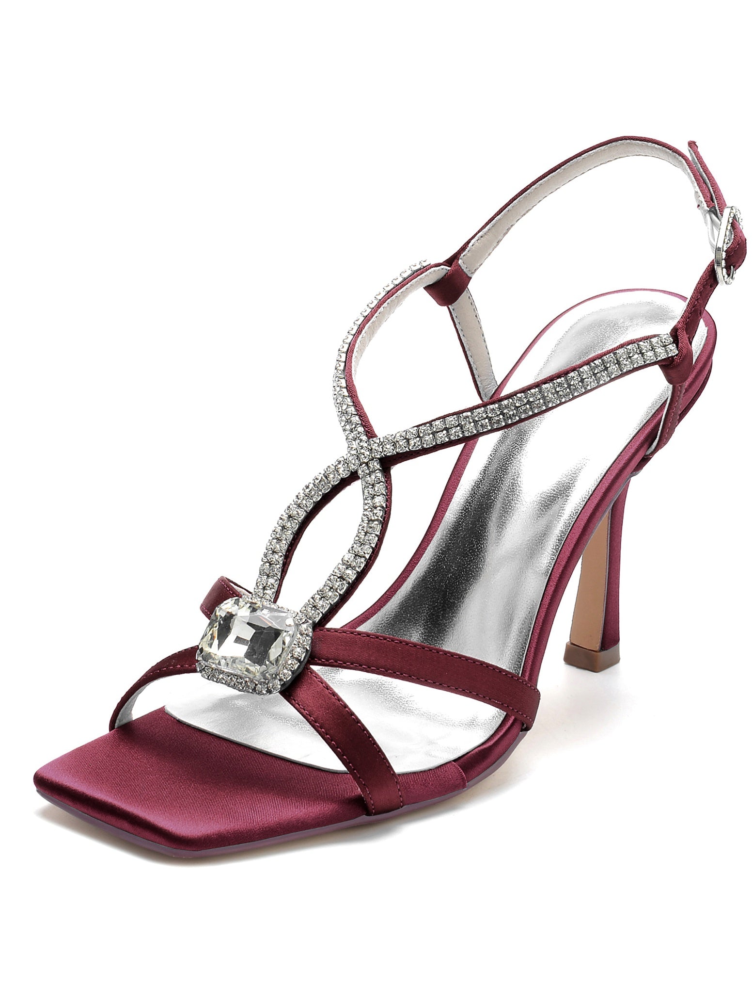 Women's Wedding Shoes Rhinestone High Heel Open Toe Bridal Shoes - Image 23