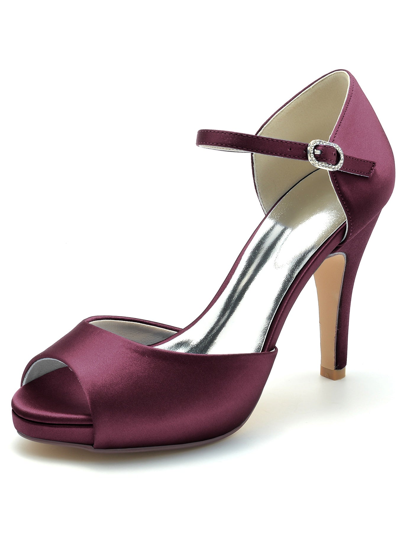 Women's Wedding Shoes High Heel Open Toe Bridesmaid Shoes - Image 12