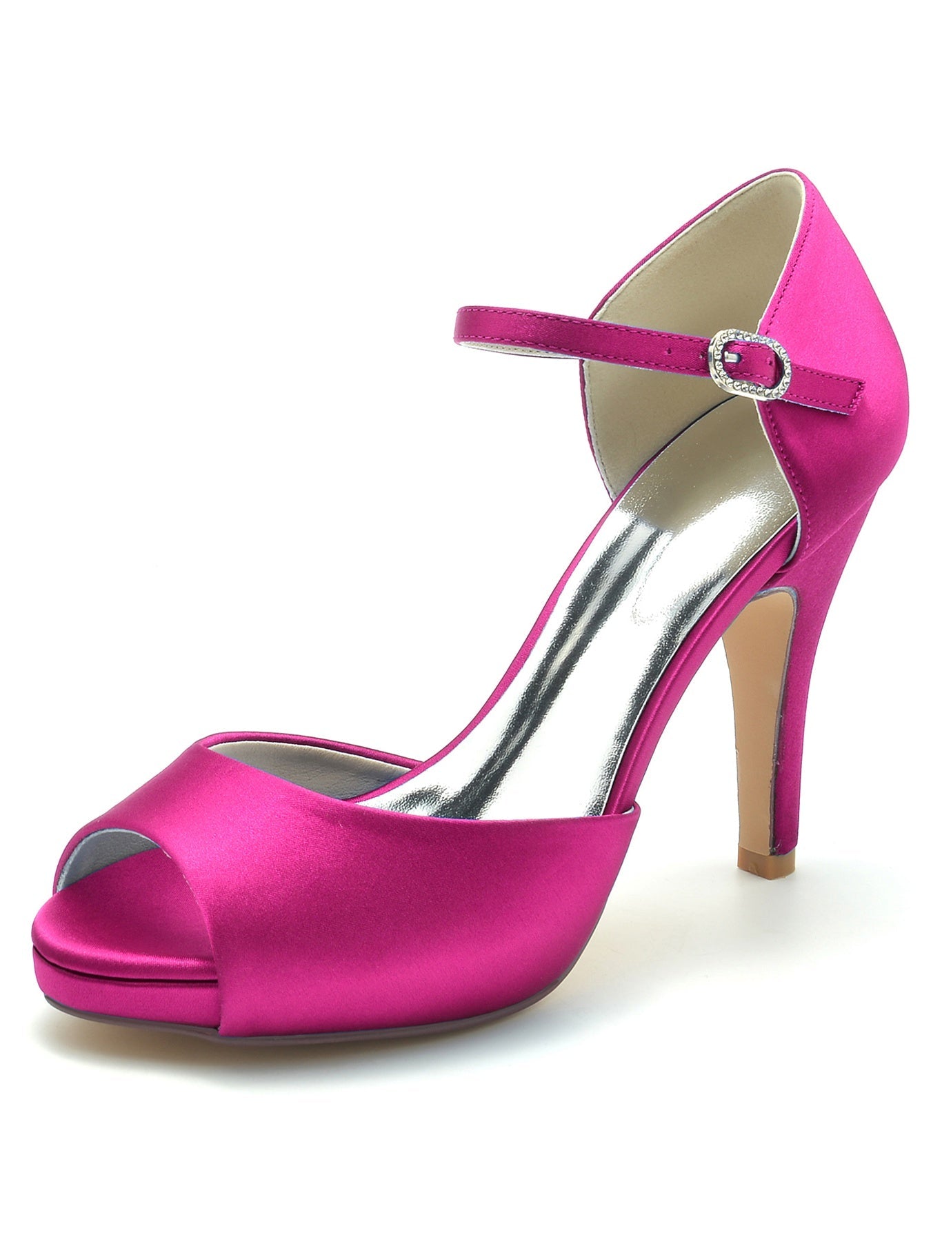 Women's Wedding Shoes High Heel Open Toe Bridesmaid Shoes - Image 11