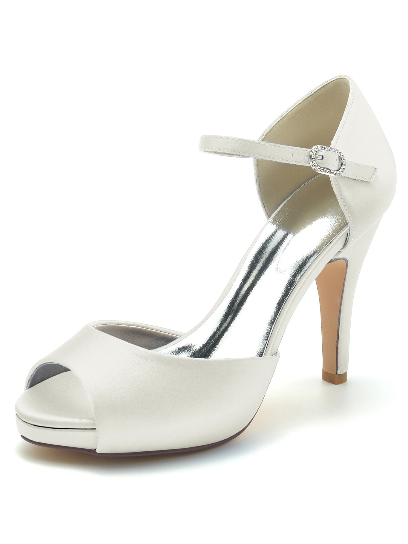 Women's Wedding Shoes High Heel Open Toe Bridesmaid Shoes - Image 6