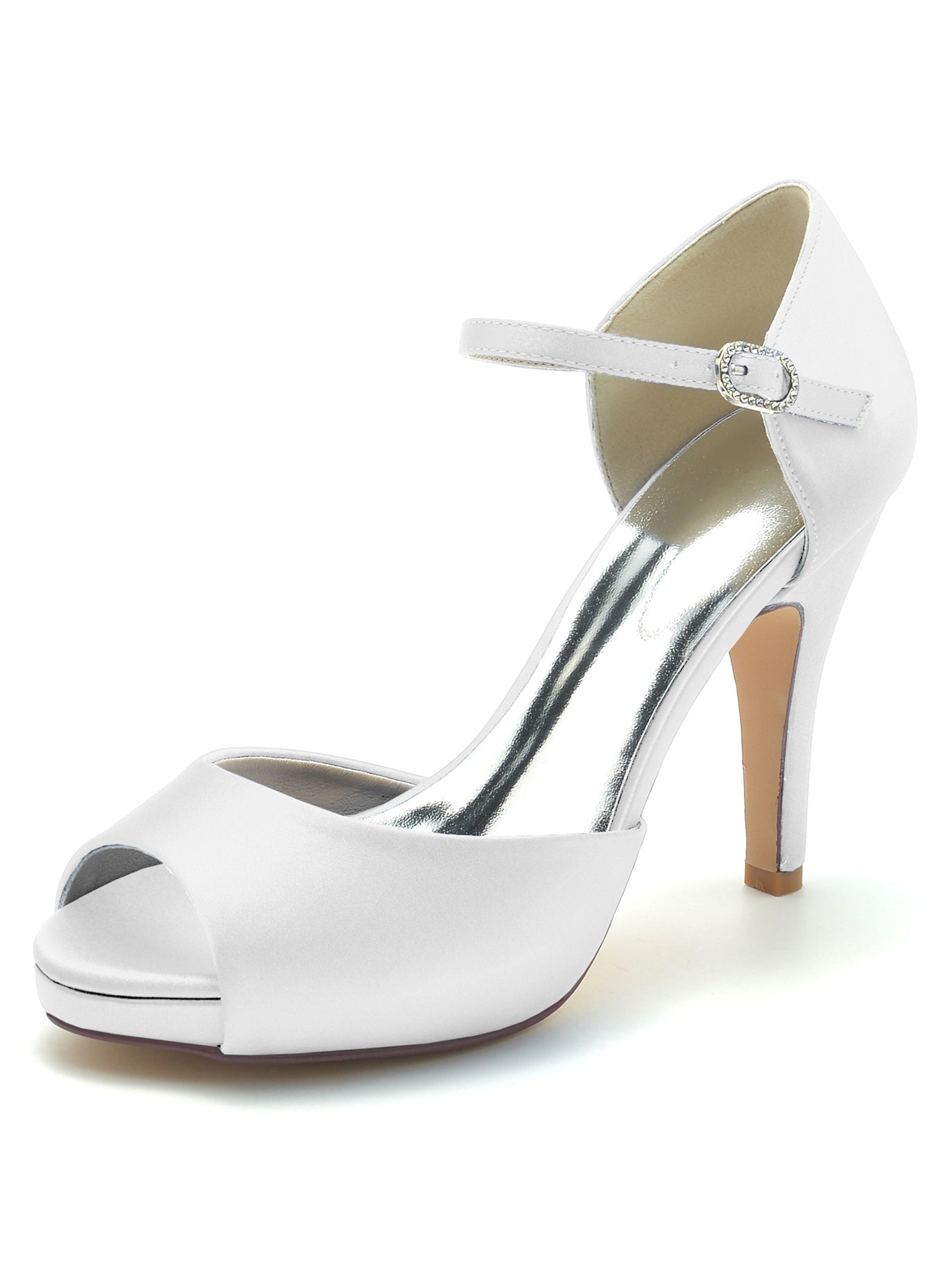 Women's Wedding Shoes High Heel Open Toe Bridesmaid Shoes - Image 9